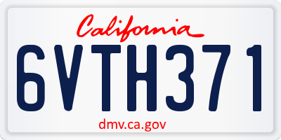 CA license plate 6VTH371
