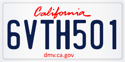 CA license plate 6VTH501