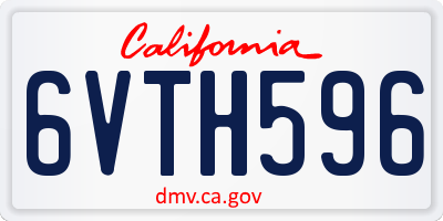CA license plate 6VTH596