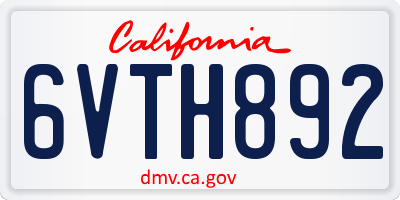 CA license plate 6VTH892