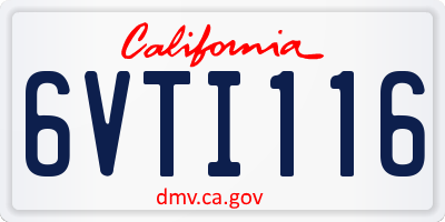 CA license plate 6VTI116
