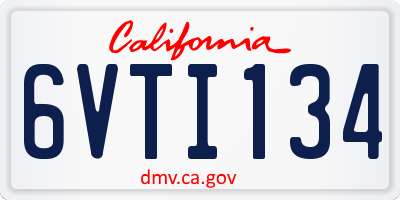 CA license plate 6VTI134