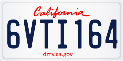 CA license plate 6VTI164