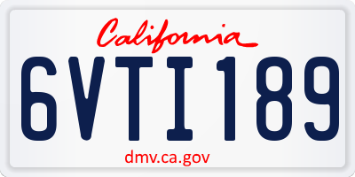 CA license plate 6VTI189