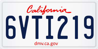 CA license plate 6VTI219