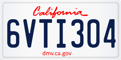 CA license plate 6VTI304