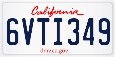 CA license plate 6VTI349