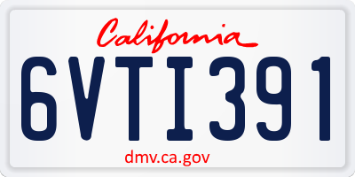 CA license plate 6VTI391