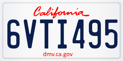 CA license plate 6VTI495