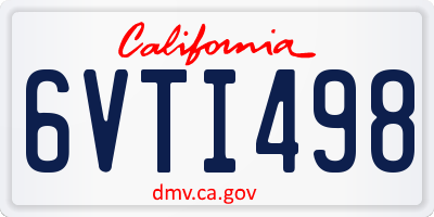 CA license plate 6VTI498