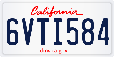 CA license plate 6VTI584