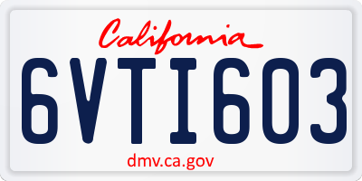 CA license plate 6VTI603