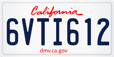 CA license plate 6VTI612