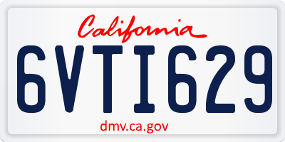 CA license plate 6VTI629