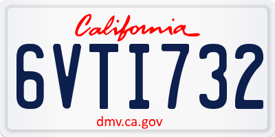 CA license plate 6VTI732