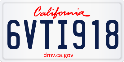 CA license plate 6VTI918