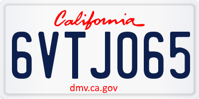 CA license plate 6VTJ065
