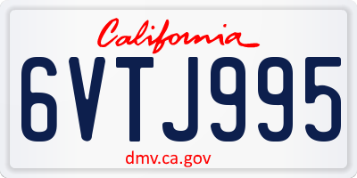 CA license plate 6VTJ995