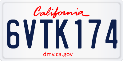 CA license plate 6VTK174