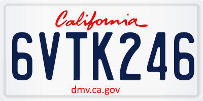 CA license plate 6VTK246
