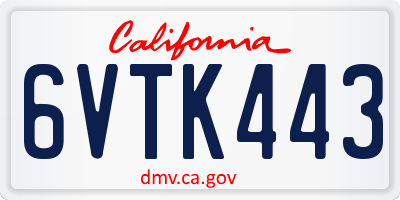 CA license plate 6VTK443