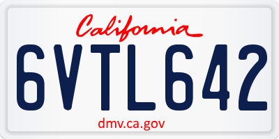 CA license plate 6VTL642