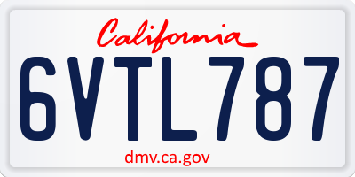 CA license plate 6VTL787