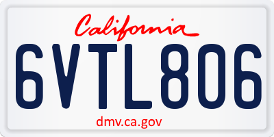 CA license plate 6VTL806