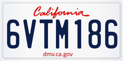 CA license plate 6VTM186