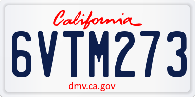 CA license plate 6VTM273