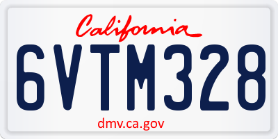 CA license plate 6VTM328