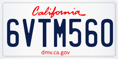 CA license plate 6VTM560