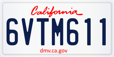 CA license plate 6VTM611