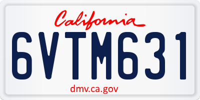 CA license plate 6VTM631