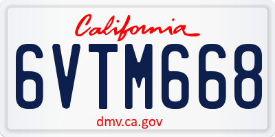 CA license plate 6VTM668