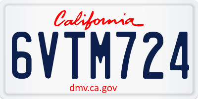 CA license plate 6VTM724
