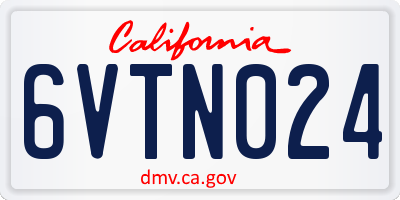 CA license plate 6VTN024