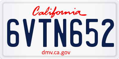 CA license plate 6VTN652