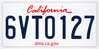 CA license plate 6VTO127