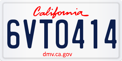 CA license plate 6VTO414
