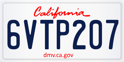 CA license plate 6VTP207