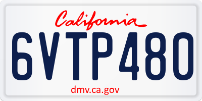 CA license plate 6VTP480