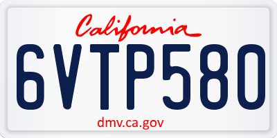 CA license plate 6VTP580
