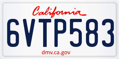 CA license plate 6VTP583