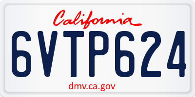 CA license plate 6VTP624