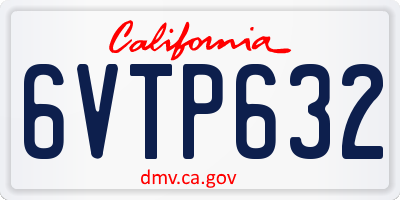 CA license plate 6VTP632