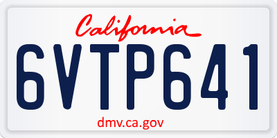 CA license plate 6VTP641