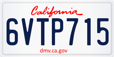CA license plate 6VTP715
