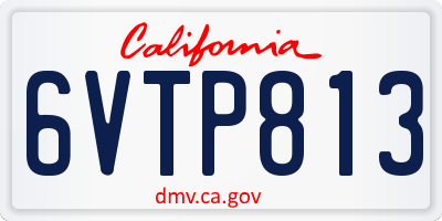 CA license plate 6VTP813