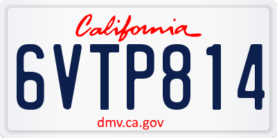 CA license plate 6VTP814